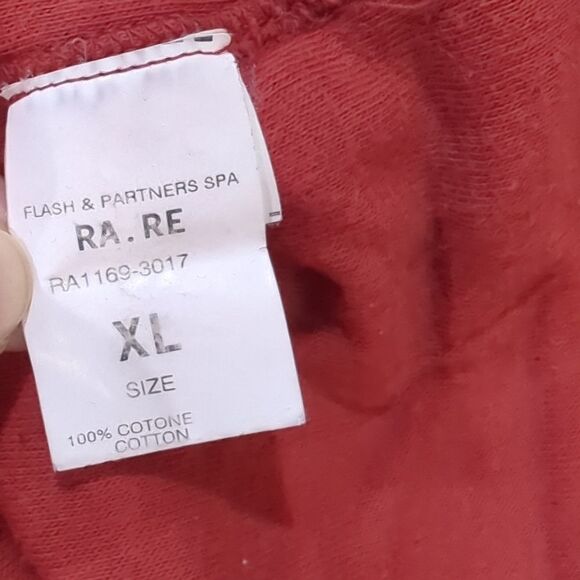 Ra-Ra Rag Recycle Rag Restyle Top Unisex XL Red Long Sleeve Tee - Picture 7 of 10